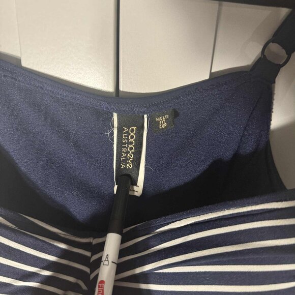 bond-eye Australia Women Swim top Stripe Blue Multi-fit Cup US 6 SMALL - Picture 3 of 7